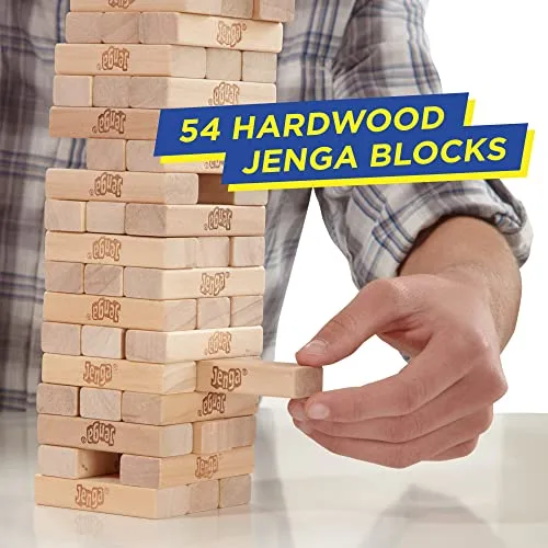 Hasbro Gaming Jenga, Jeu De Société en Bois, Jeu d’Adresse pour Enfants Et Familles, Version Française, Cadeau De Noël, Idées Cadeaux d'anniversaire, À Partir De 6 Ans – Image 8