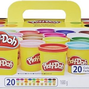 Play-Doh, 20 Pots de Pâte à Modeler avec des Couleurs Différentes, Jeu Éducatif pour Filles et Garçons dès 2 ans, Cadeau pour Anniversaire, Activité Créative