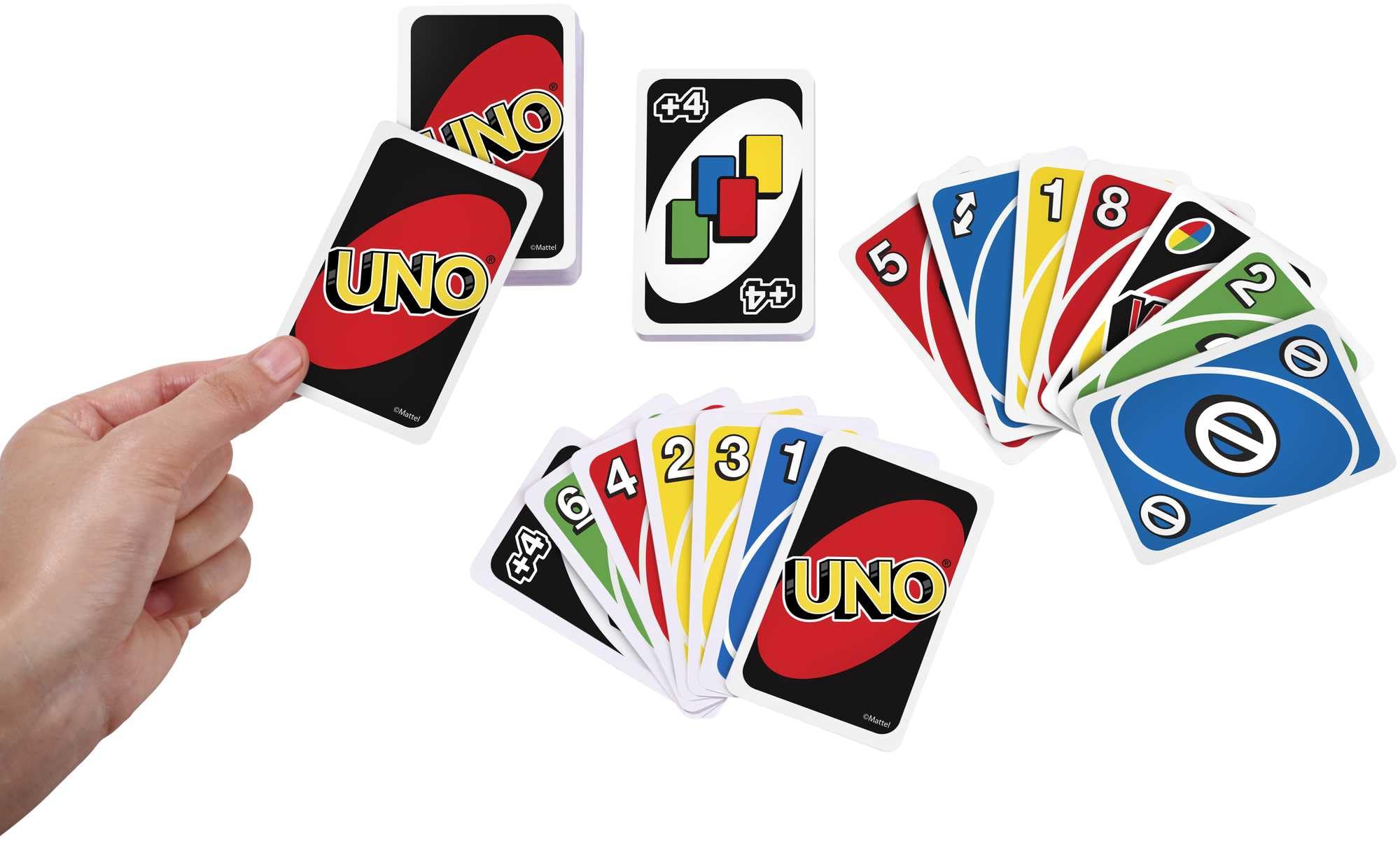 Mattel Games UNO Classique, Jeu De Cartes Familial pour Enfants Et Adultes, Jeu De Société pour Soirée Jeux en Famille Ou en Voyage, 2 À 10 Joueurs, Jouet pour Enfant de 7 Ans et Plus, W2087 – Image 3