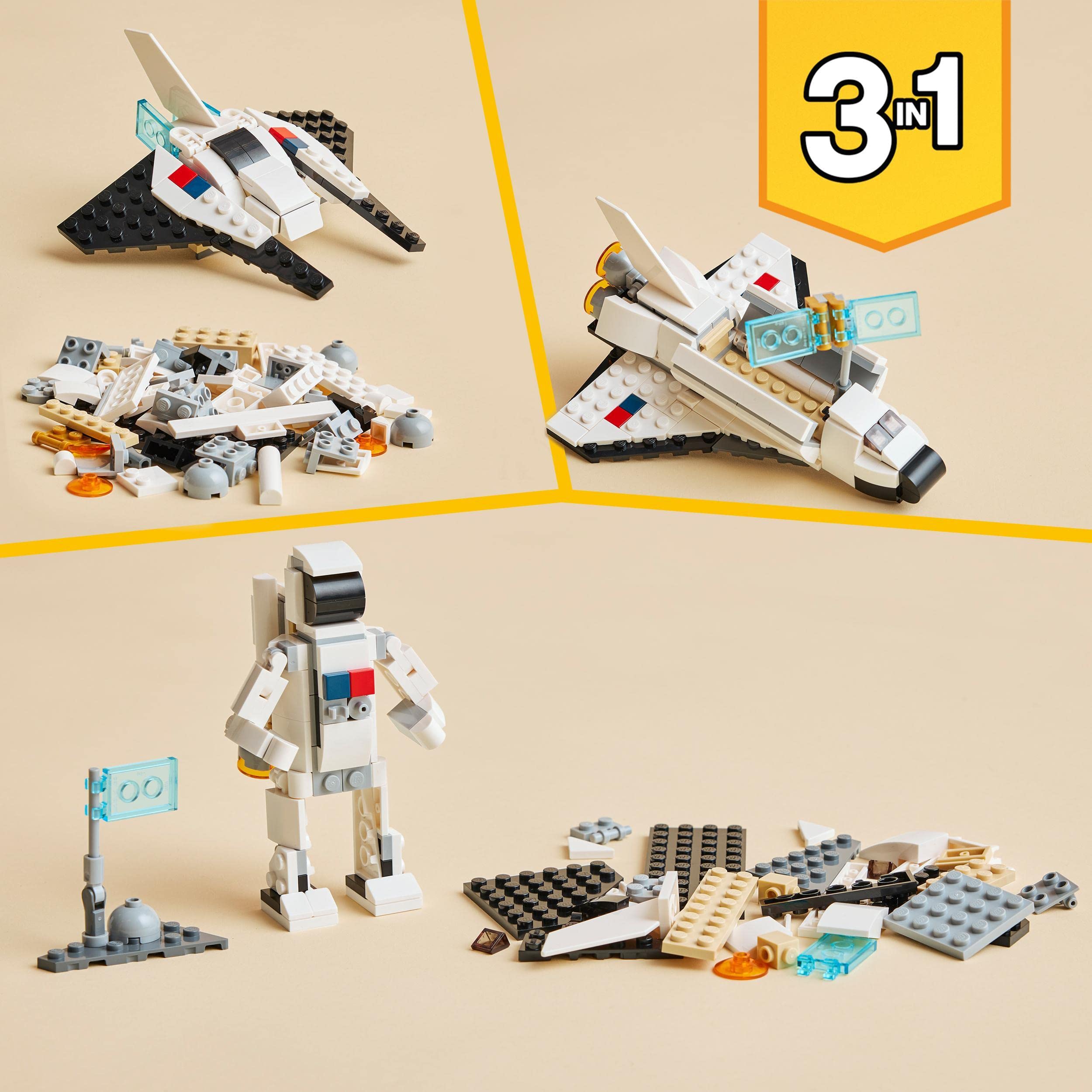 LEGO 31134 Creator 3-en-1 La Navette Spatiale, Jouet de Navette Spatiale en Vaisseau en Figurine Astronaute, pour Enfants, Garçons et Filles Dès 6 Ans, Idée Cadeau – Image 5