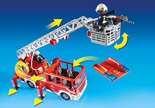 Playmobil 9463 Camion de Pompiers avec échelle pivotante - City Action - avec Trois Personnages, Un véhicule avec échelle télescopique, Module Lumineux et sonore - Intervention de Secours - Dès 4 Ans – Image 6