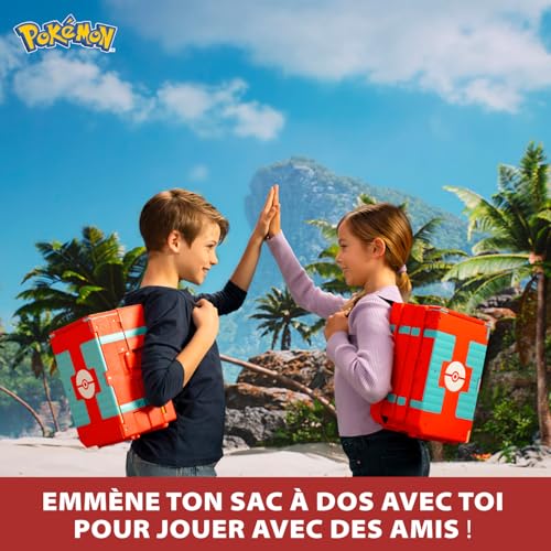 Bandai - Pokémon - Sac à Dos du dresseur Plage - Univers de Jeu Pokémon avec Mini-Jeux - Sac Qui se transforme en Aire de Jeu Plage - Figurine Pikachu Incluse - Coffret Jouet Enfant 4 Ans et + JW3424 – Image 3