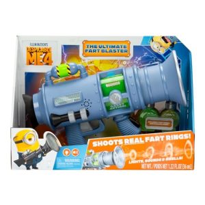 MINIONS Pistolet à Pets suprême Moi, Moche et méchant 4 | Tire de VÉRITABLES Ronds de fumée de Pets | S’Allume et émet des odeurs | Contient Deux parfums de Pets différents