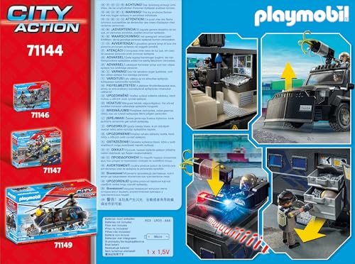 Playmobil 71144 Véhicule d'intervention des Forces spéciales - City Action - avec Deux Personnages et Une Voiture Qui Comprend des Effets sonores et Lumineux - Ville & Métiers - Dès 5 Ans – Image 3