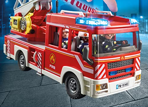 Playmobil 9463 Camion de Pompiers avec échelle pivotante - City Action - avec Trois Personnages, Un véhicule avec échelle télescopique, Module Lumineux et sonore - Intervention de Secours - Dès 4 Ans – Image 5