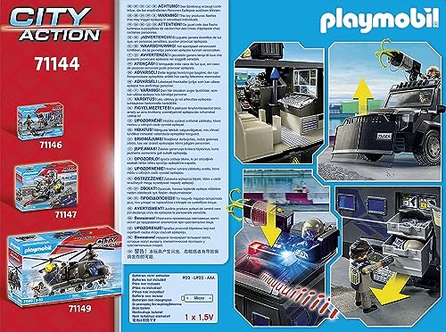 Playmobil 71144 Véhicule d'intervention des Forces spéciales - City Action - avec Deux Personnages et Une Voiture Qui Comprend des Effets sonores et Lumineux - Ville & Métiers - Dès 5 Ans – Image 7