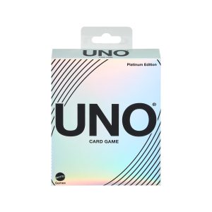 Mattel Games UNO Édition Platinum Jeu de Cartes pour soirées Jeux Entre Amis ou en Famille, Voyages, Camping et fêtes, Cartes Premium de Collection, HPY61