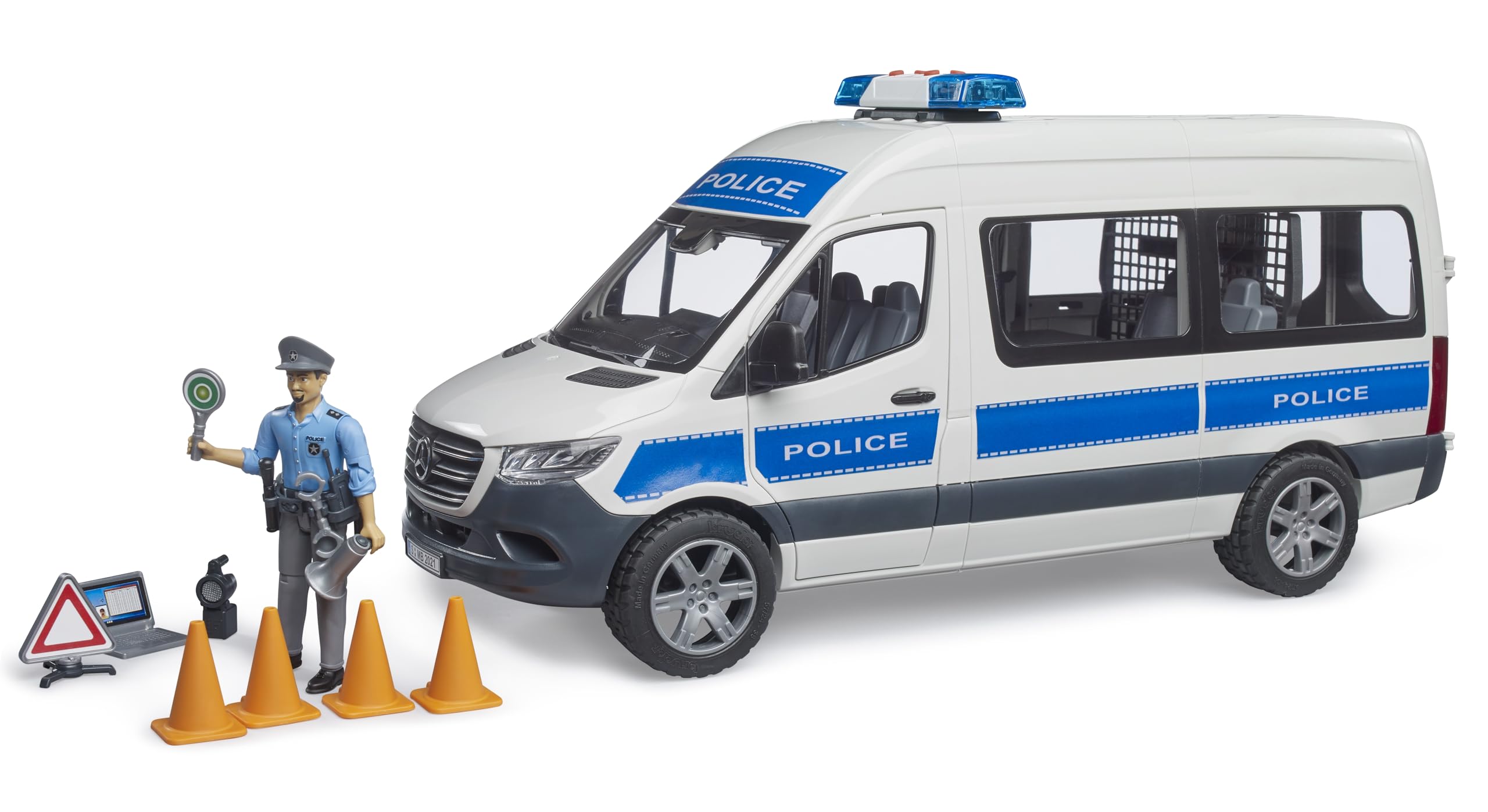 MB Sprinter Véhicule d'intervention de la police avec module son et lumière, policier bworld - 1:16, véhicule, voiture de police bruder 02683 -