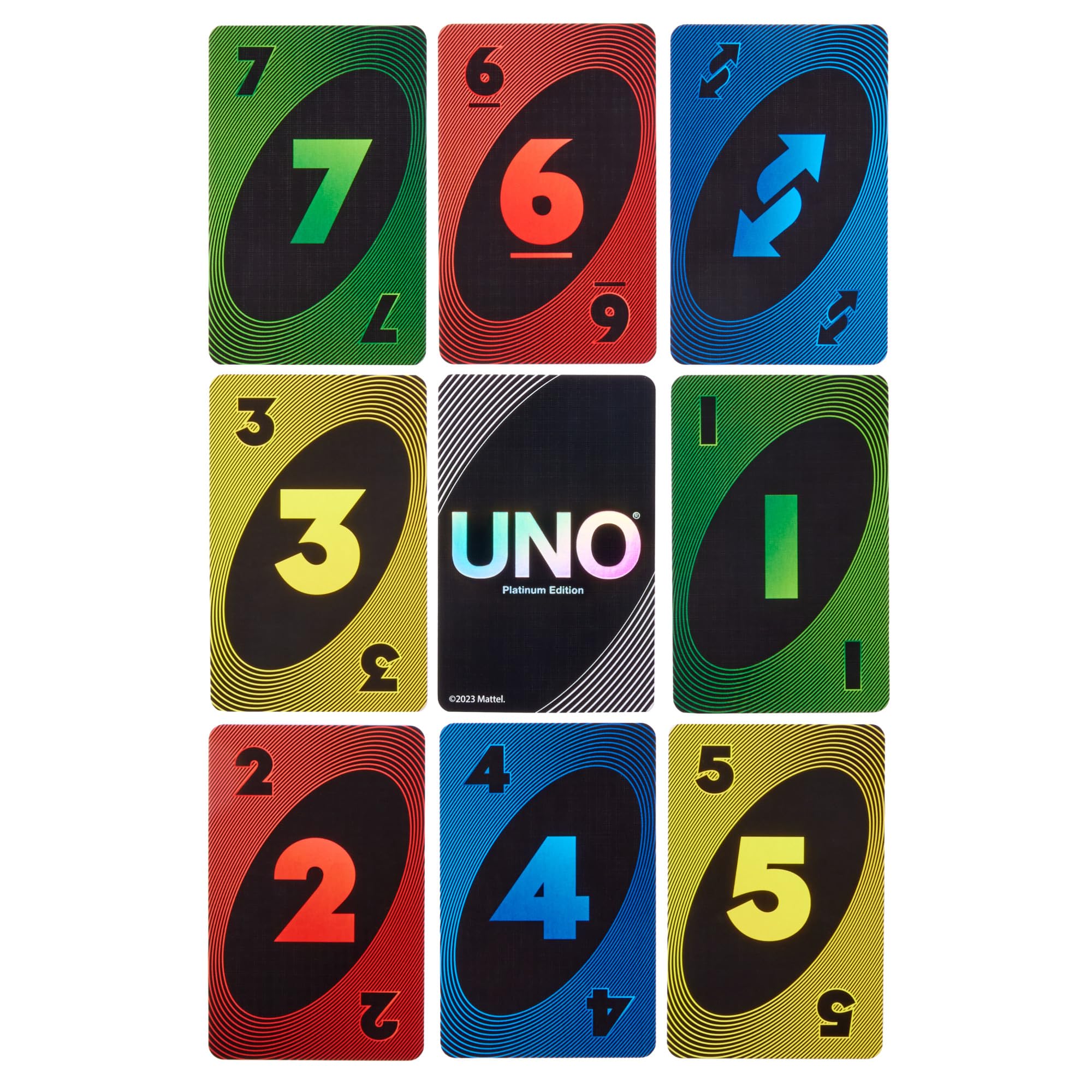 Mattel Games UNO Édition Platinum Jeu de Cartes pour soirées Jeux Entre Amis ou en Famille, Voyages, Camping et fêtes, Cartes Premium de Collection, HPY61 – Image 3