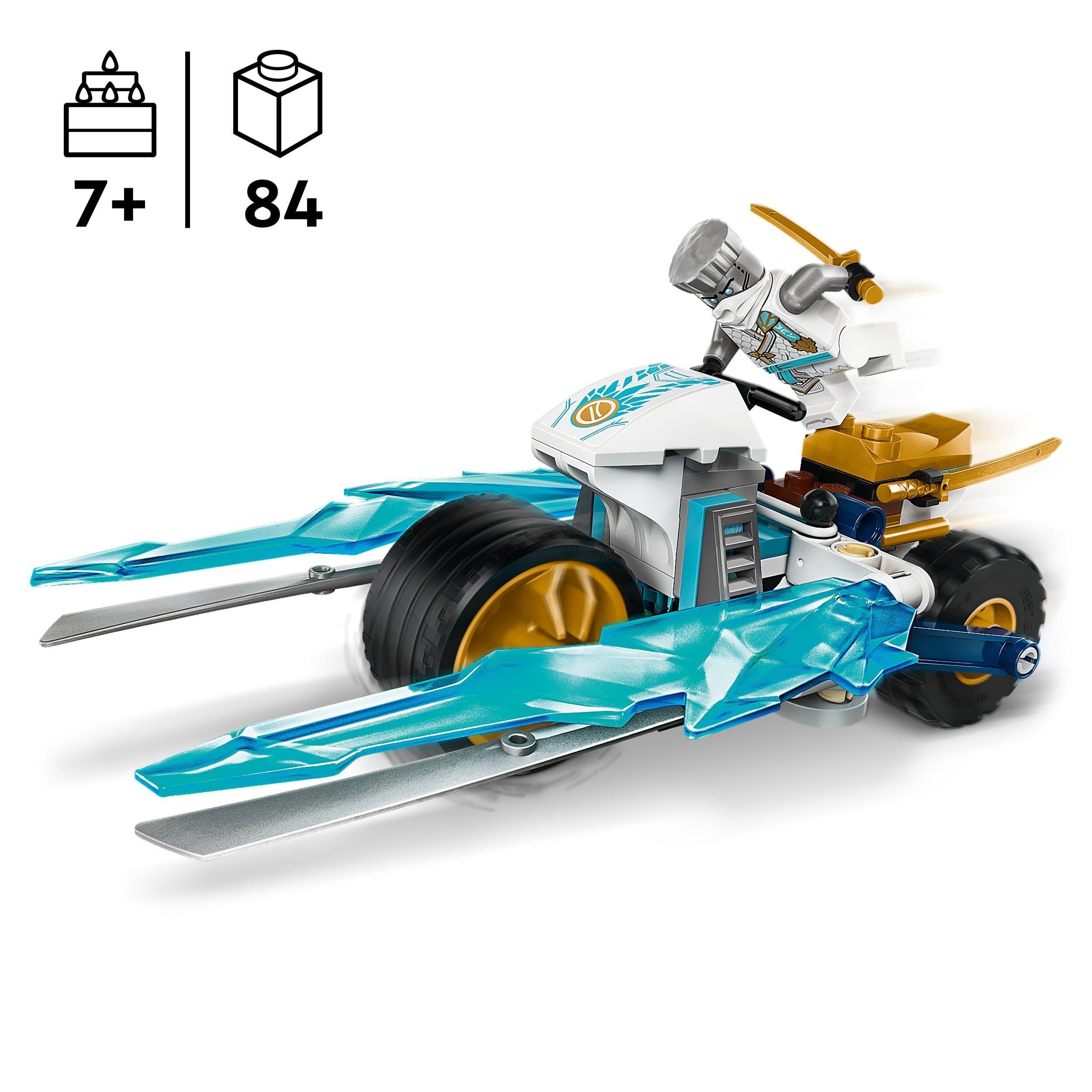 LEGO Ninjago La Moto de Glace de Zane - avec 1 Minifigurine - Set de Jeu Ninja et d’Aventure - Petit Véhicule - Cadeau à Construire pour Les Enfants Garçons et Filles dès 7 Ans 71816 – Image 8