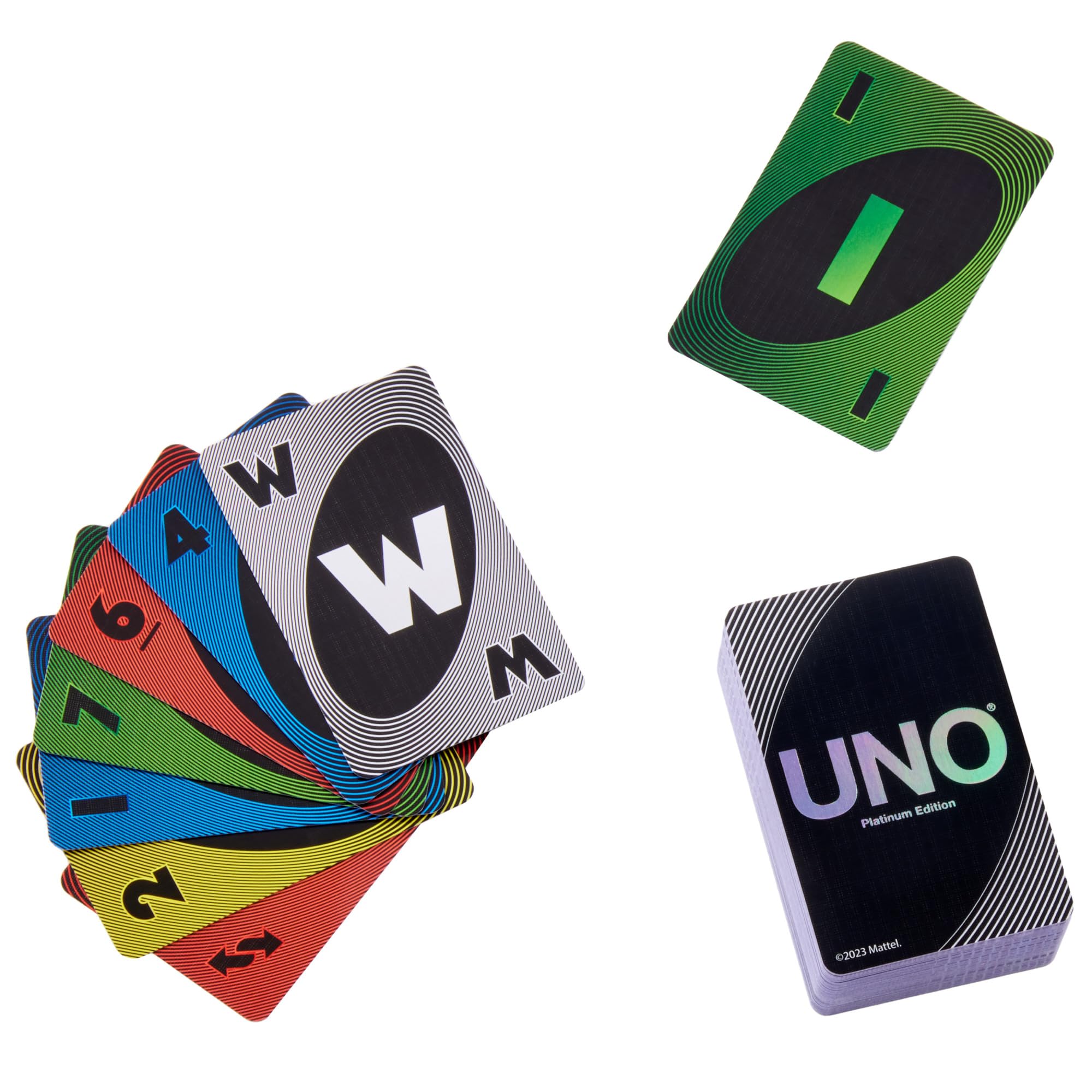 Mattel Games UNO Édition Platinum Jeu de Cartes pour soirées Jeux Entre Amis ou en Famille, Voyages, Camping et fêtes, Cartes Premium de Collection, HPY61 – Image 2