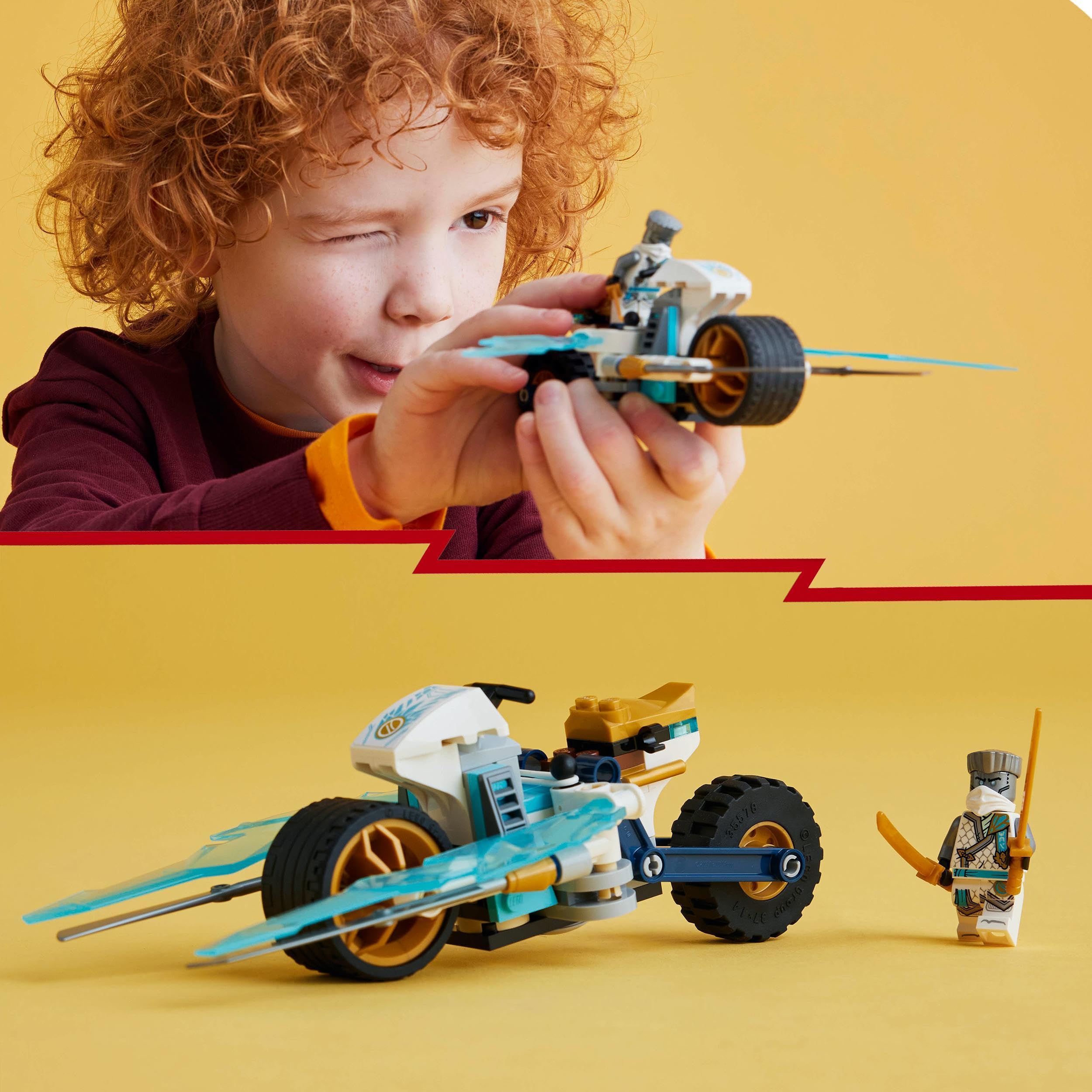 LEGO Ninjago La Moto de Glace de Zane - avec 1 Minifigurine - Set de Jeu Ninja et d’Aventure - Petit Véhicule - Cadeau à Construire pour Les Enfants Garçons et Filles dès 7 Ans 71816 – Image 3