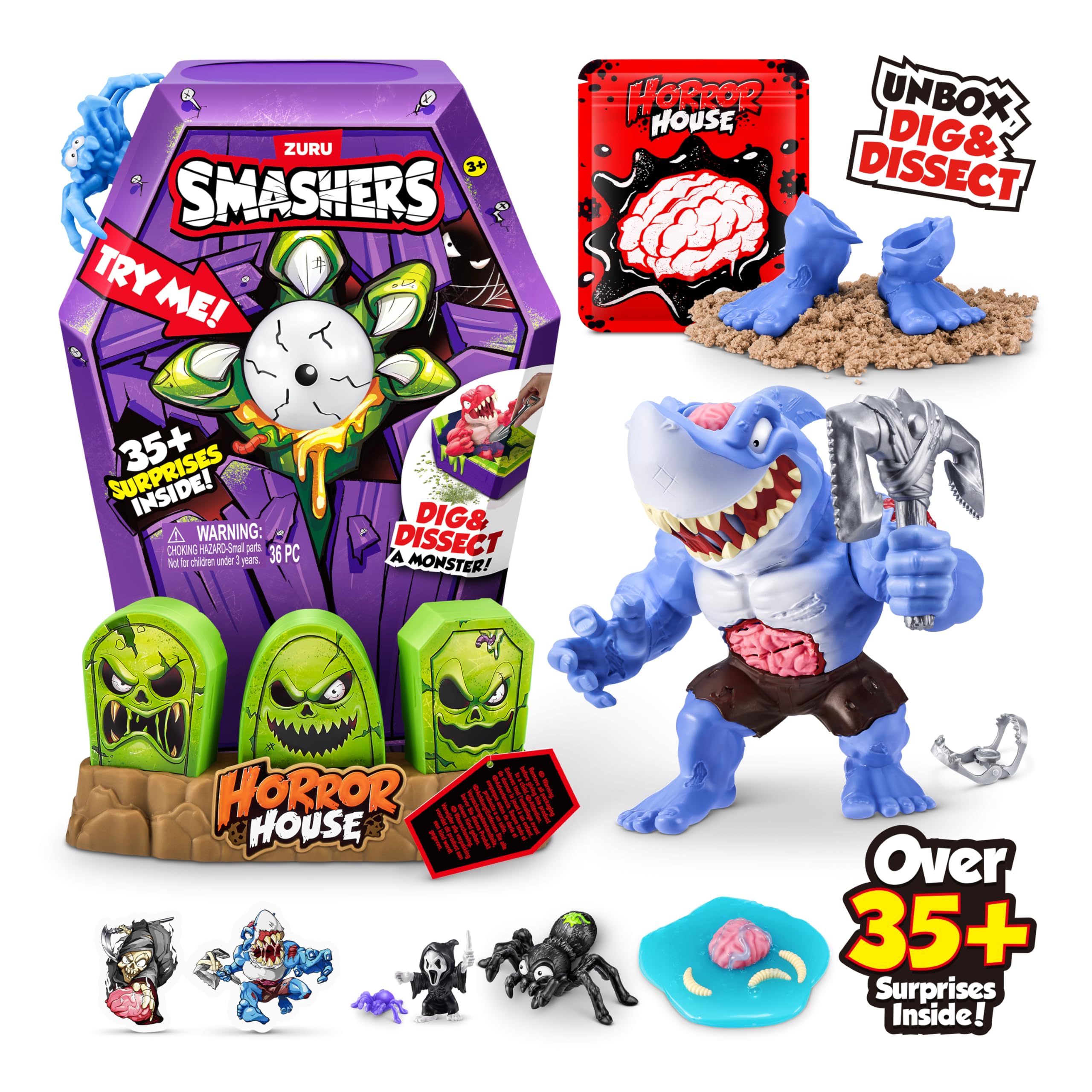 Smashers Mega Horror House de ZURU (30 cm), (Shark), L – Image 7