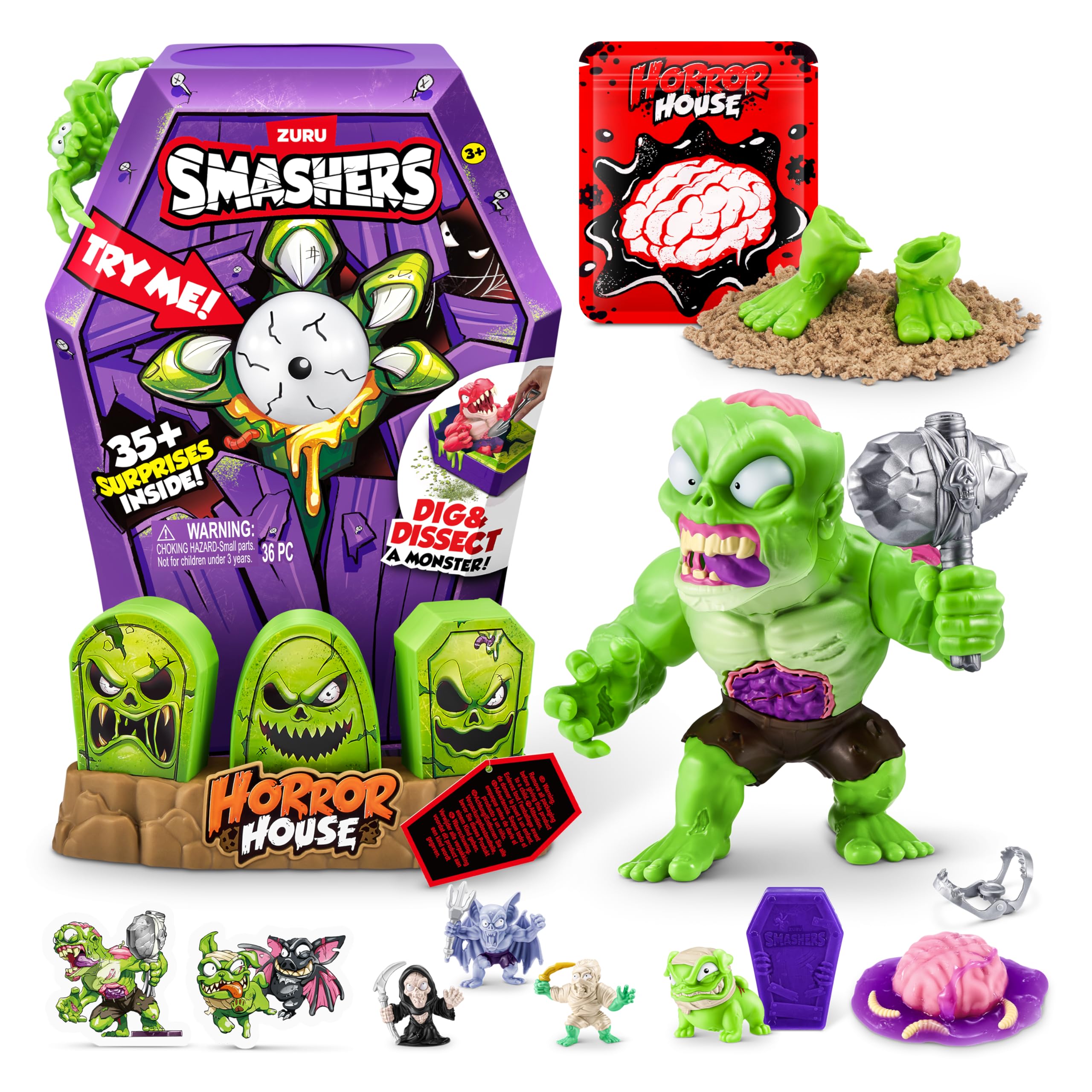 Smashers Mega Horror House de ZURU (30 cm), (Zombie), L