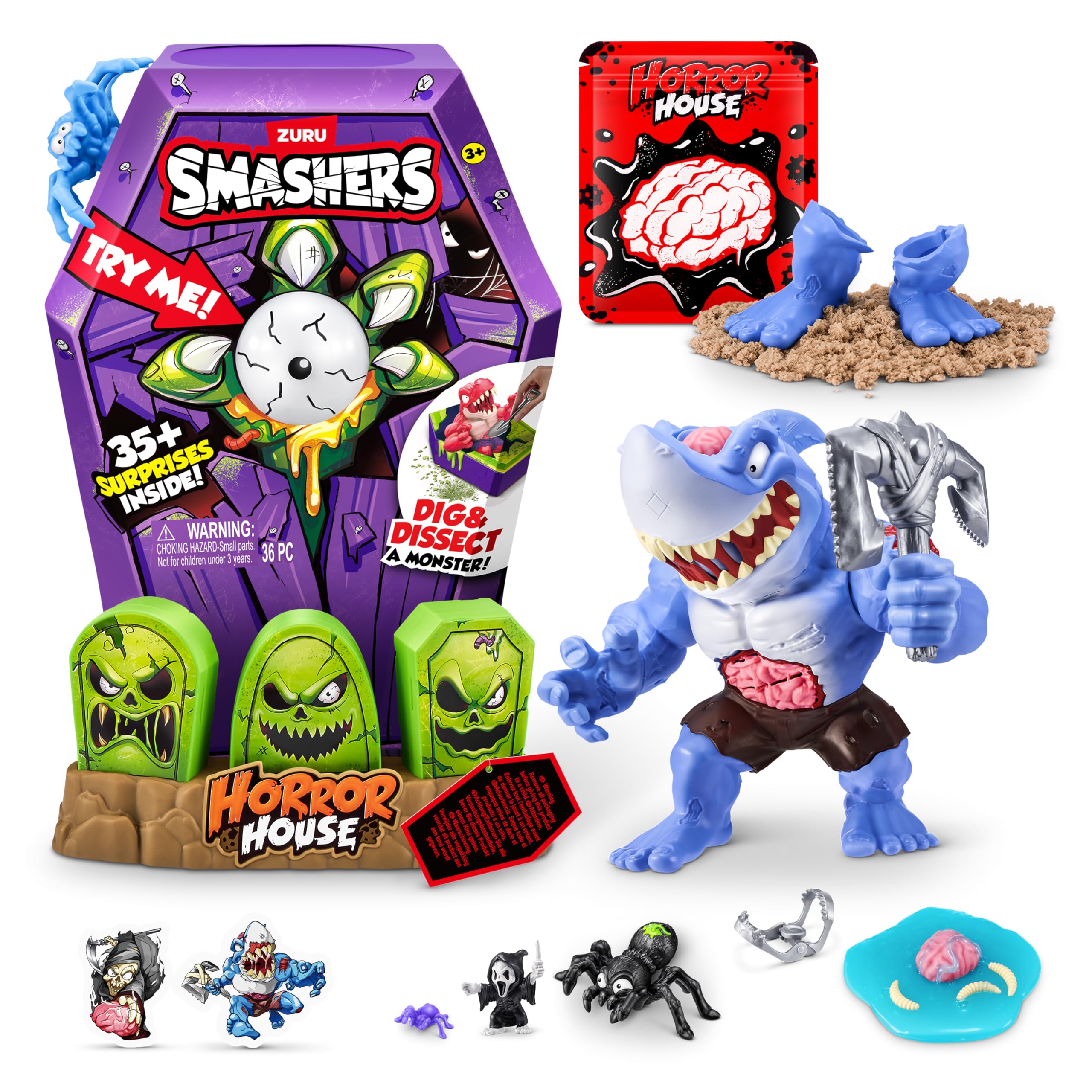 Smashers Mega Horror House de ZURU (30 cm), (Shark), L
